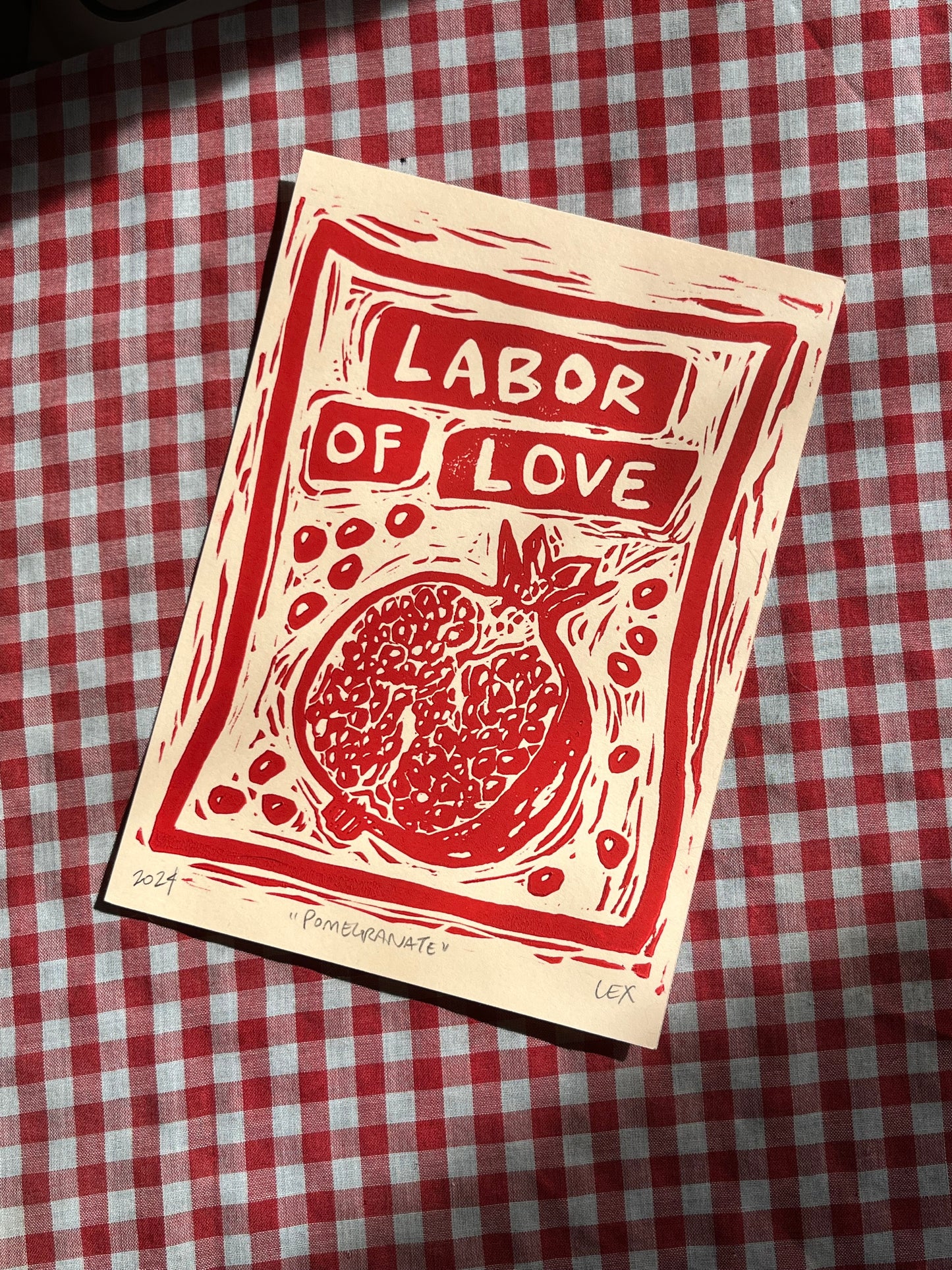 ‘Labor of Love’ Linocut Print