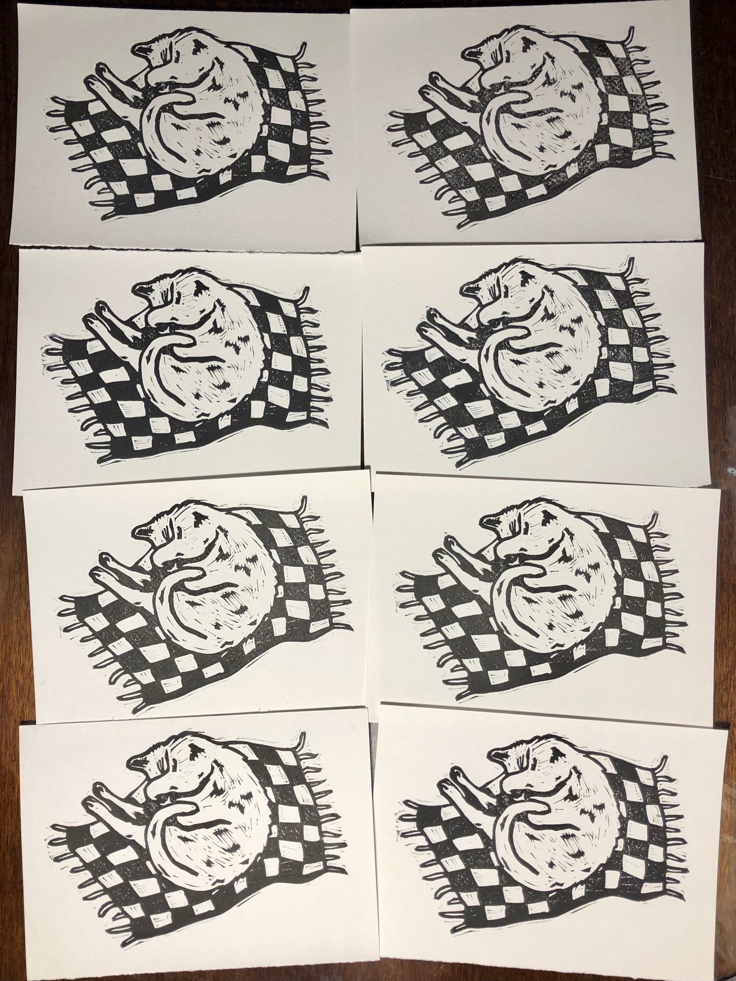 ‘Cat Nap’ Linocut Print
