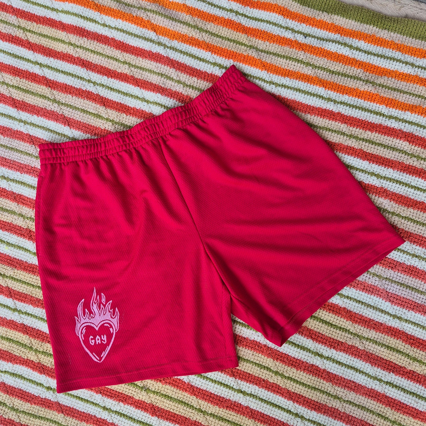 XL: Gay Heart Basketball Shorts