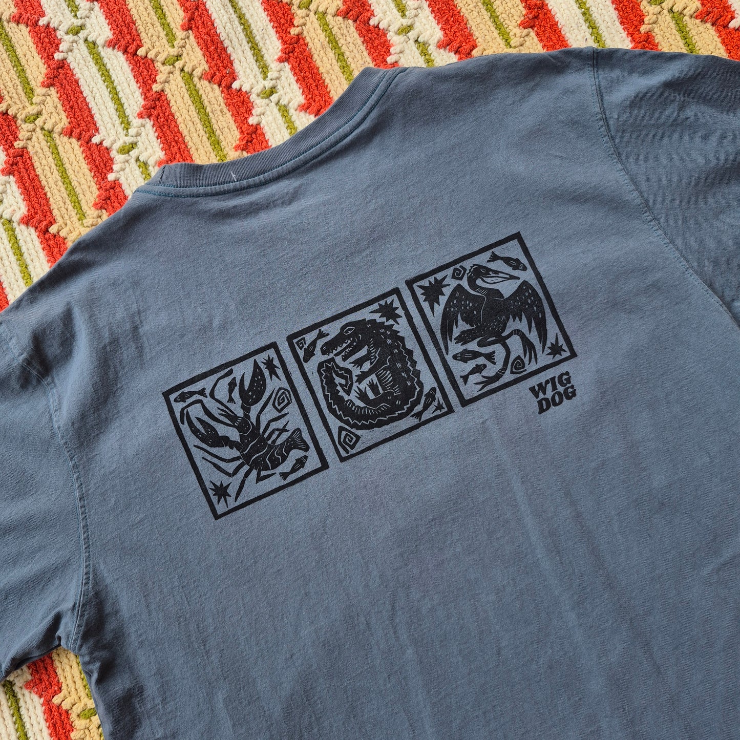 L: Block Printed Louisiana Critters Tee