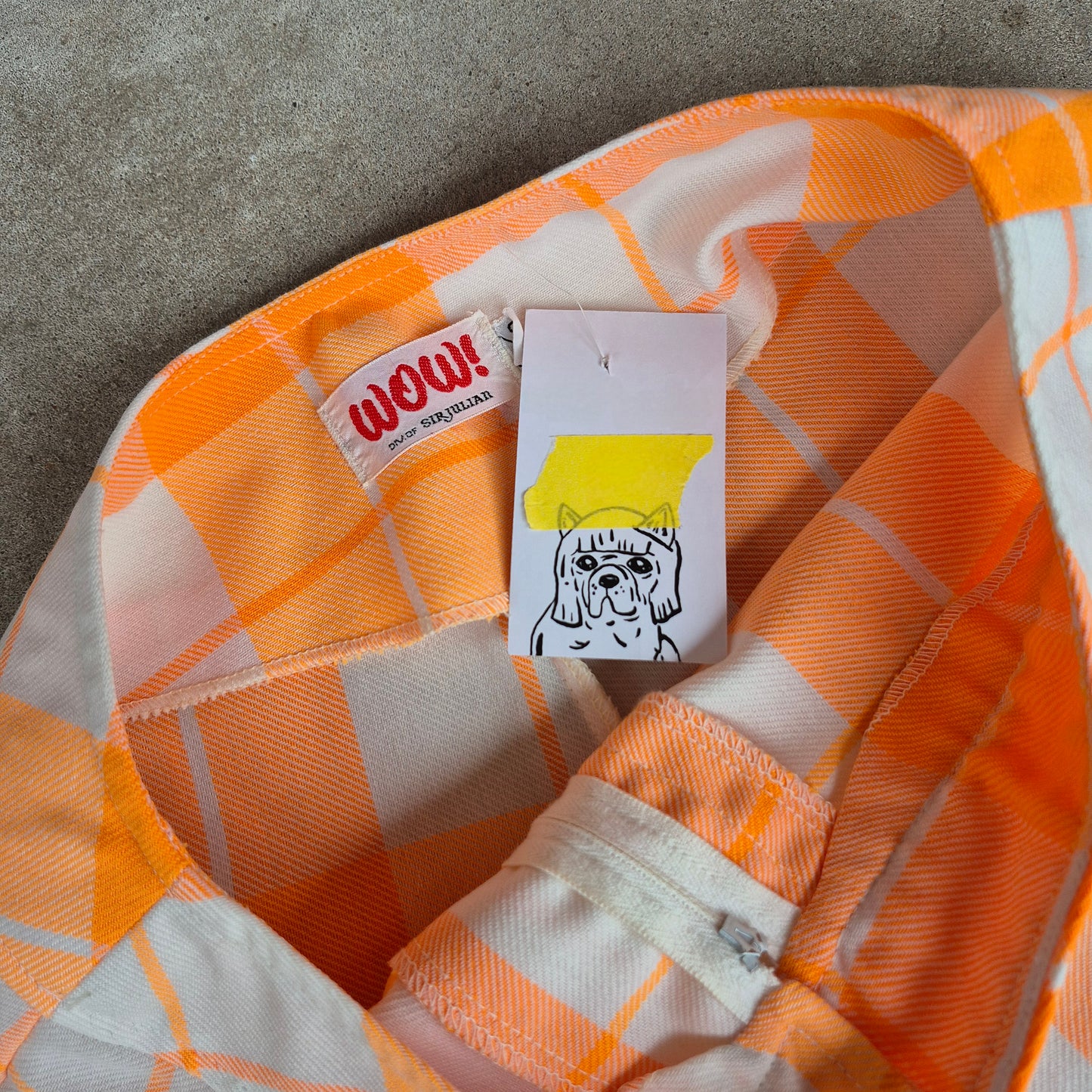 26.5" Block Printed 70's Gingham Egg Pants
