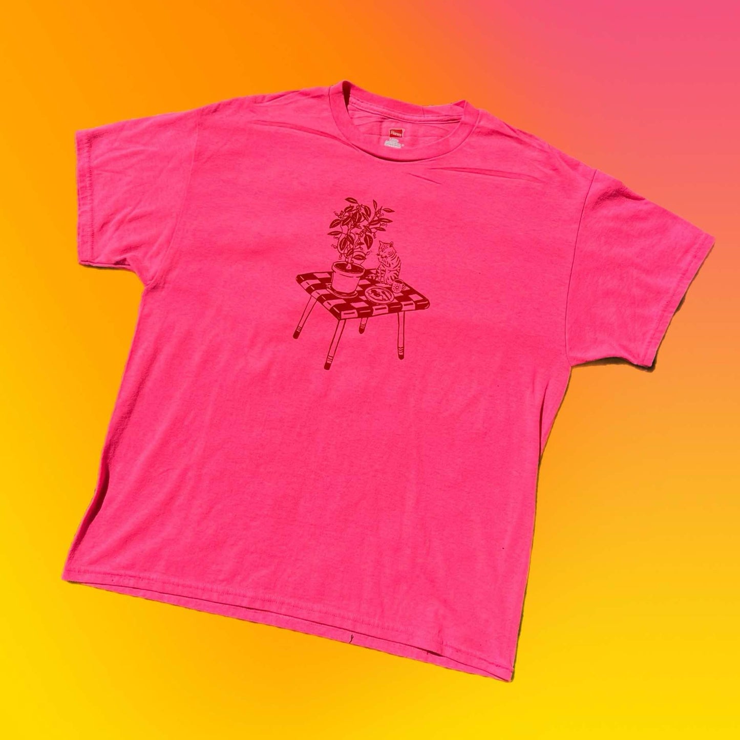 L: Cat Breakfast Tee