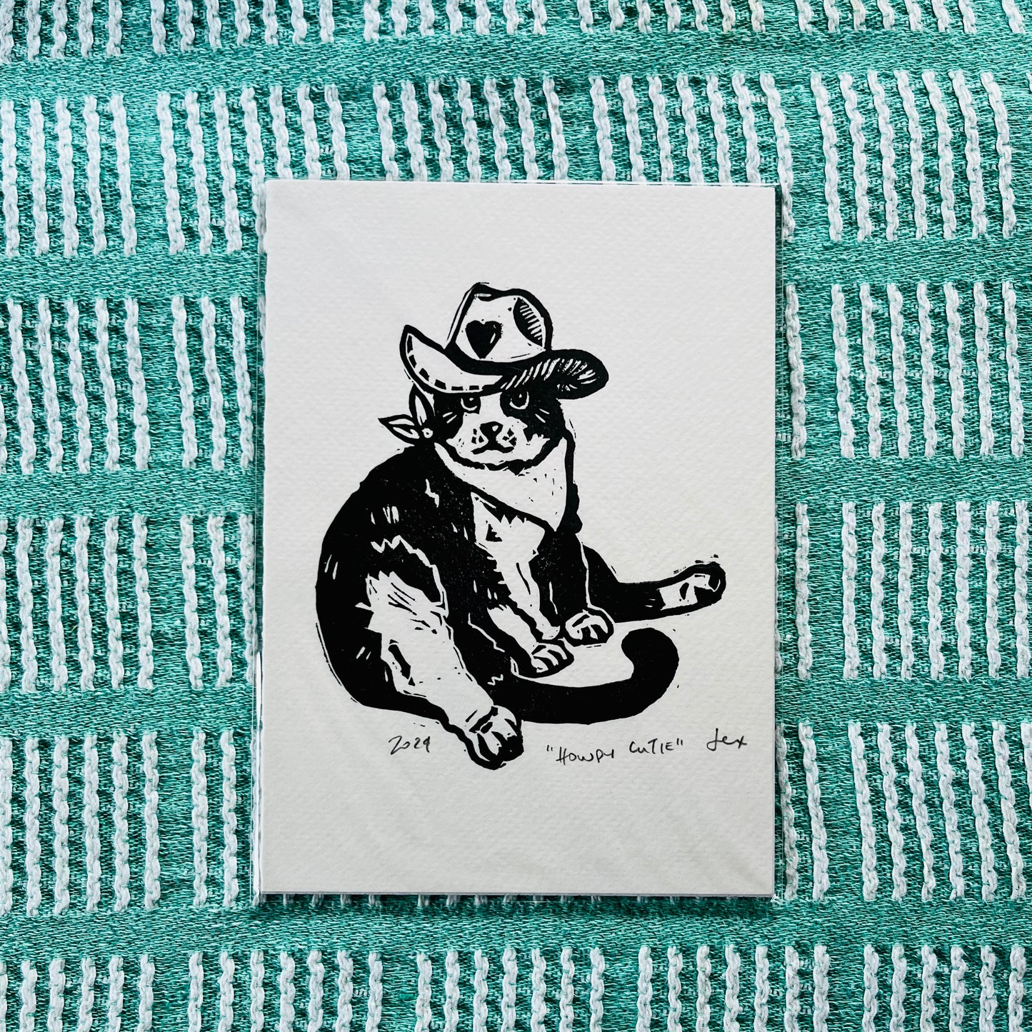 ‘Howdy Cutie’ Relief Print