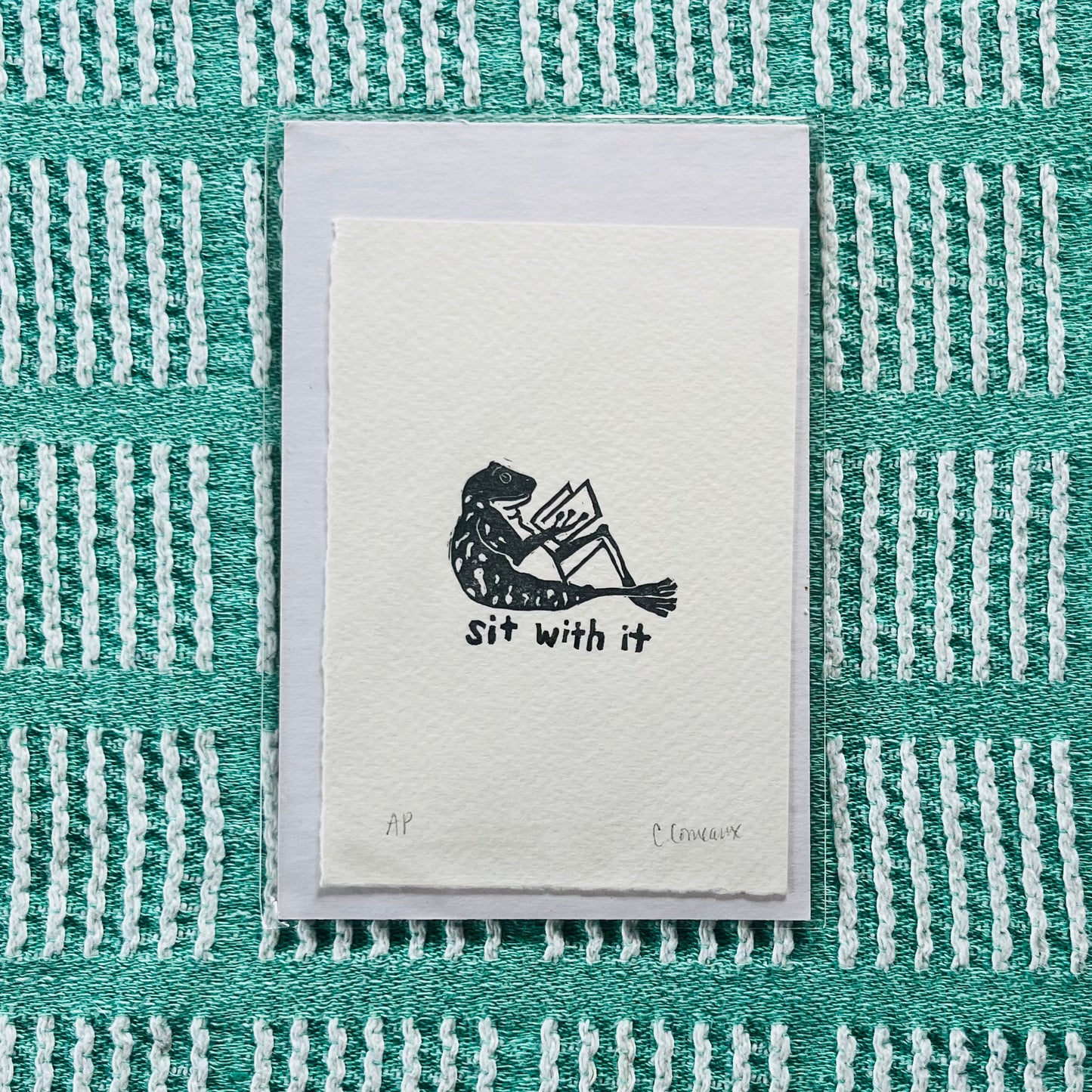 ‘Sit With It’ Relief Print