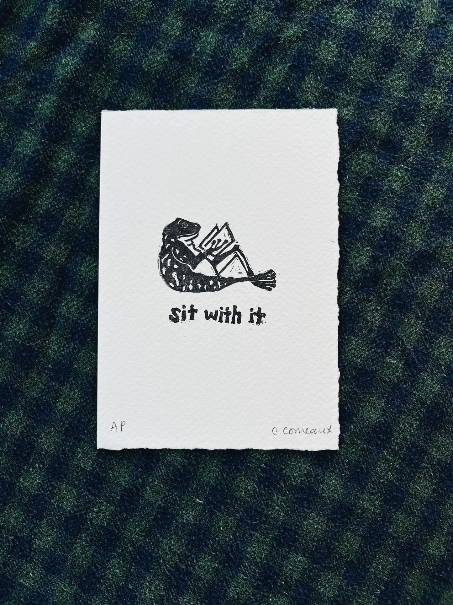 ‘Sit With It’ Relief Print