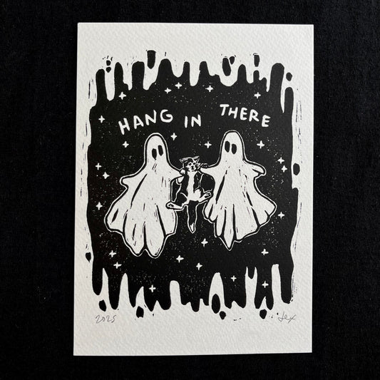 ‘Hang In There’ Linocut Print