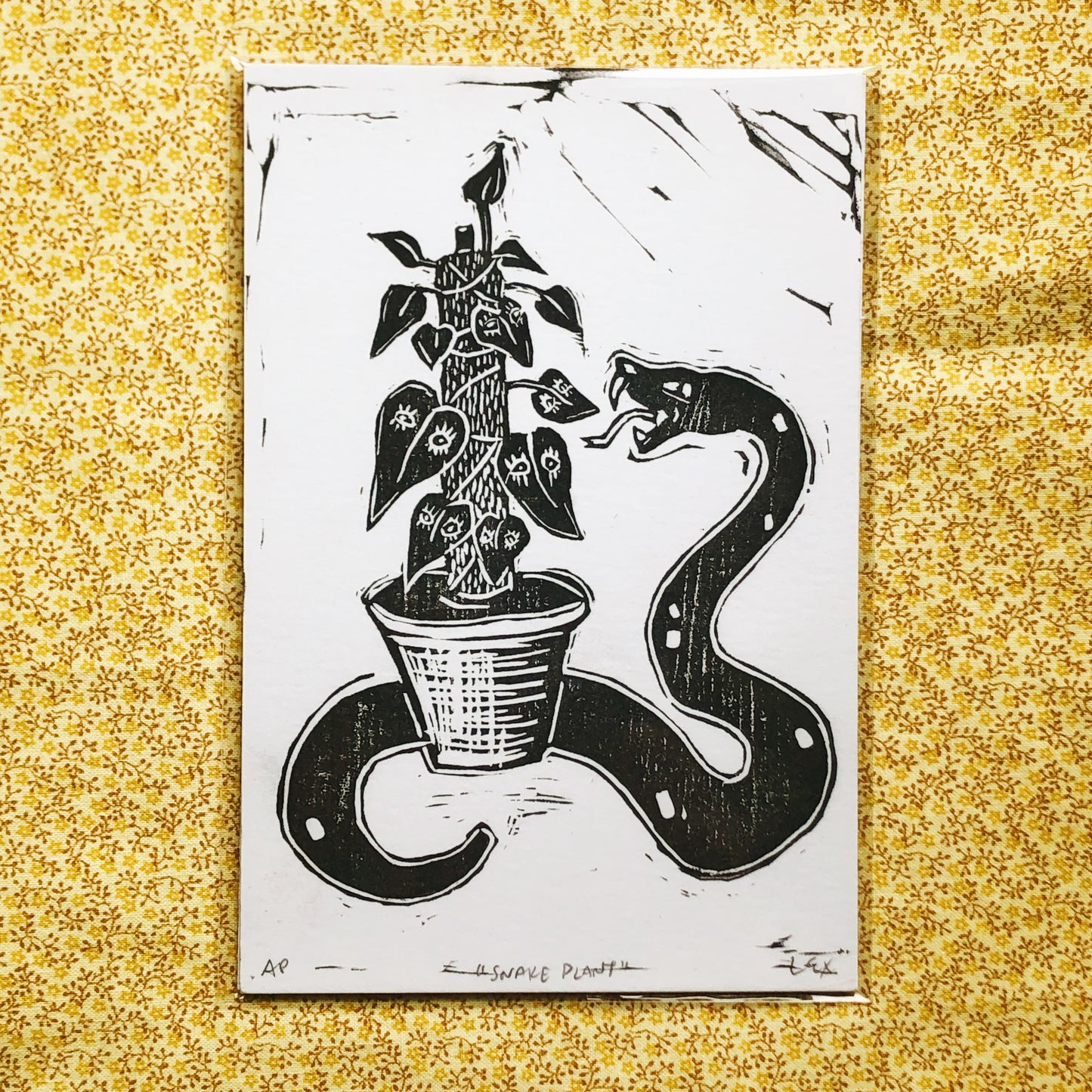 ‘Snake Plant’ Relief Print