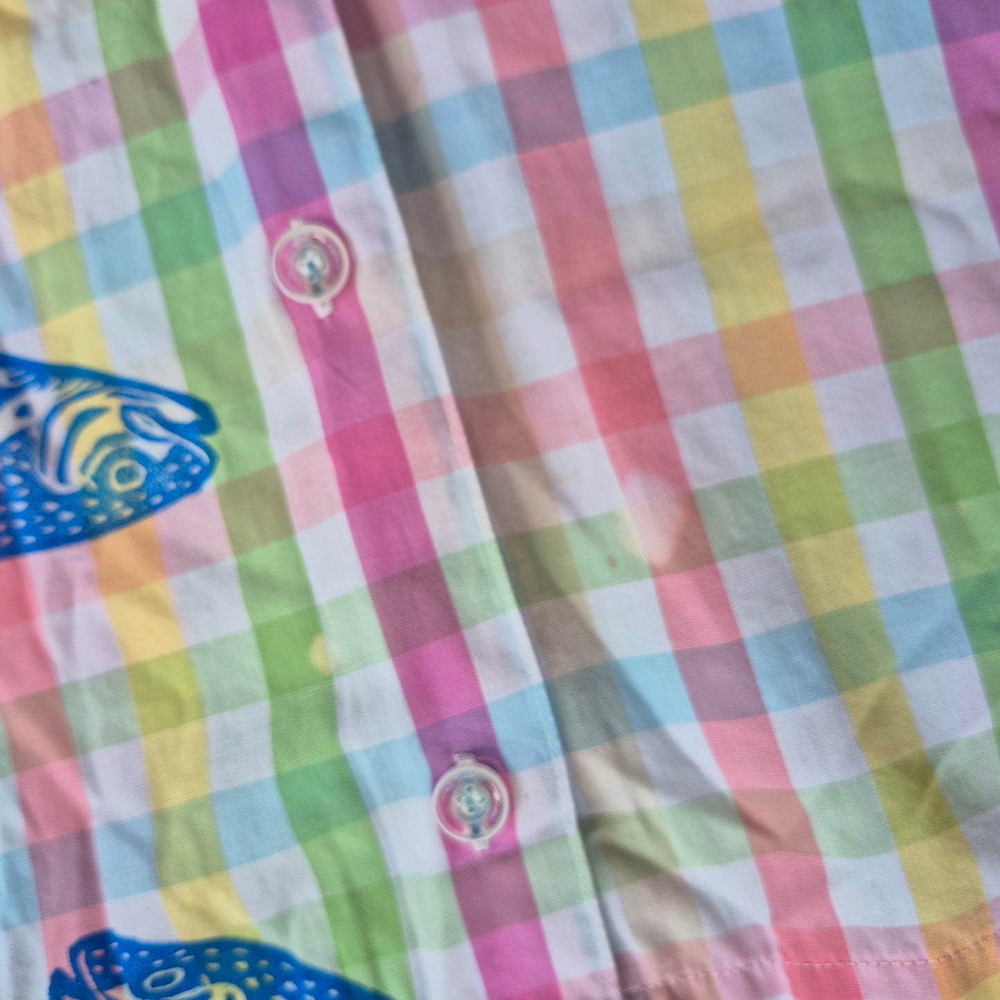 L: Block Printed Sleeveless Fish Blouse