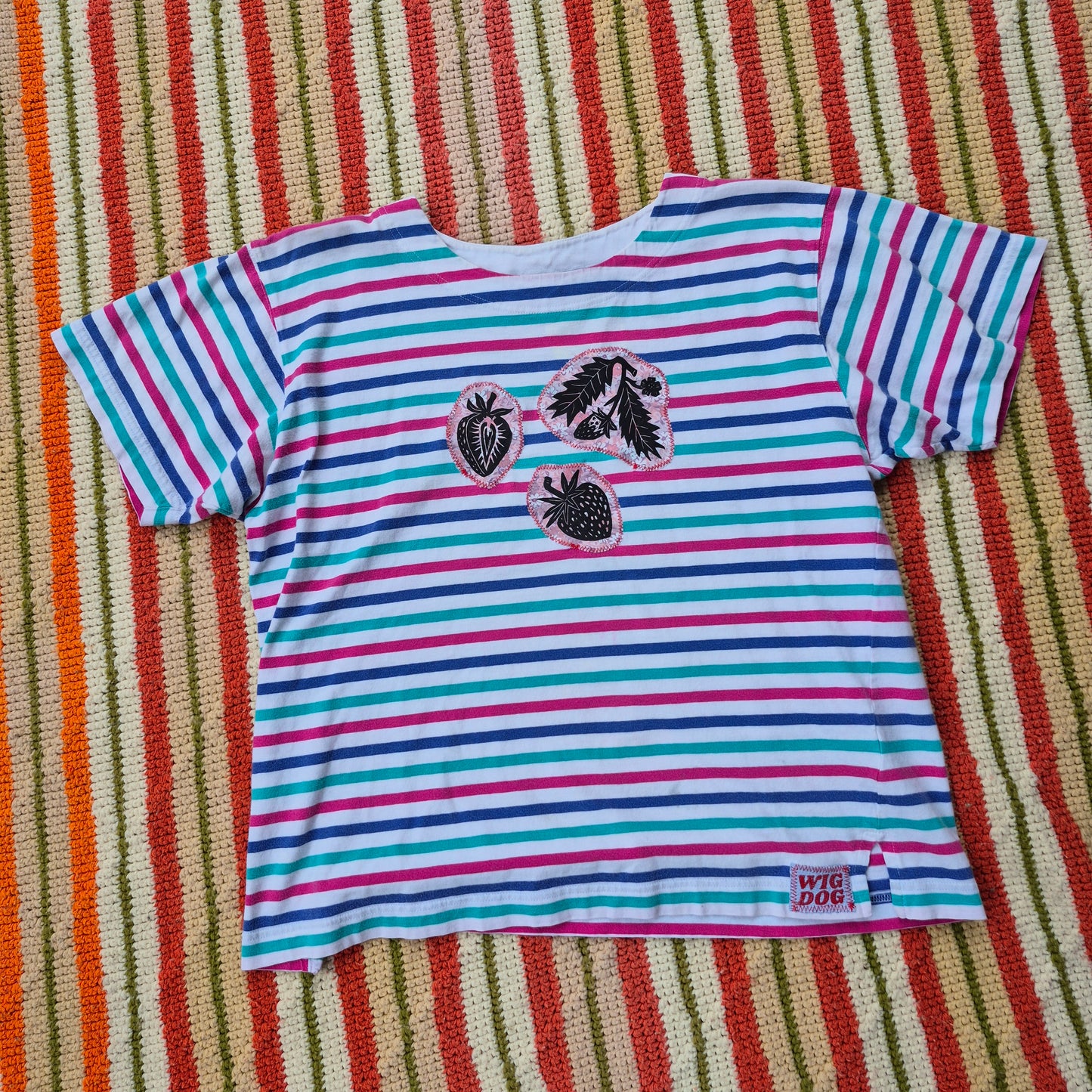 M: Block Printed Strawberry Shirt
