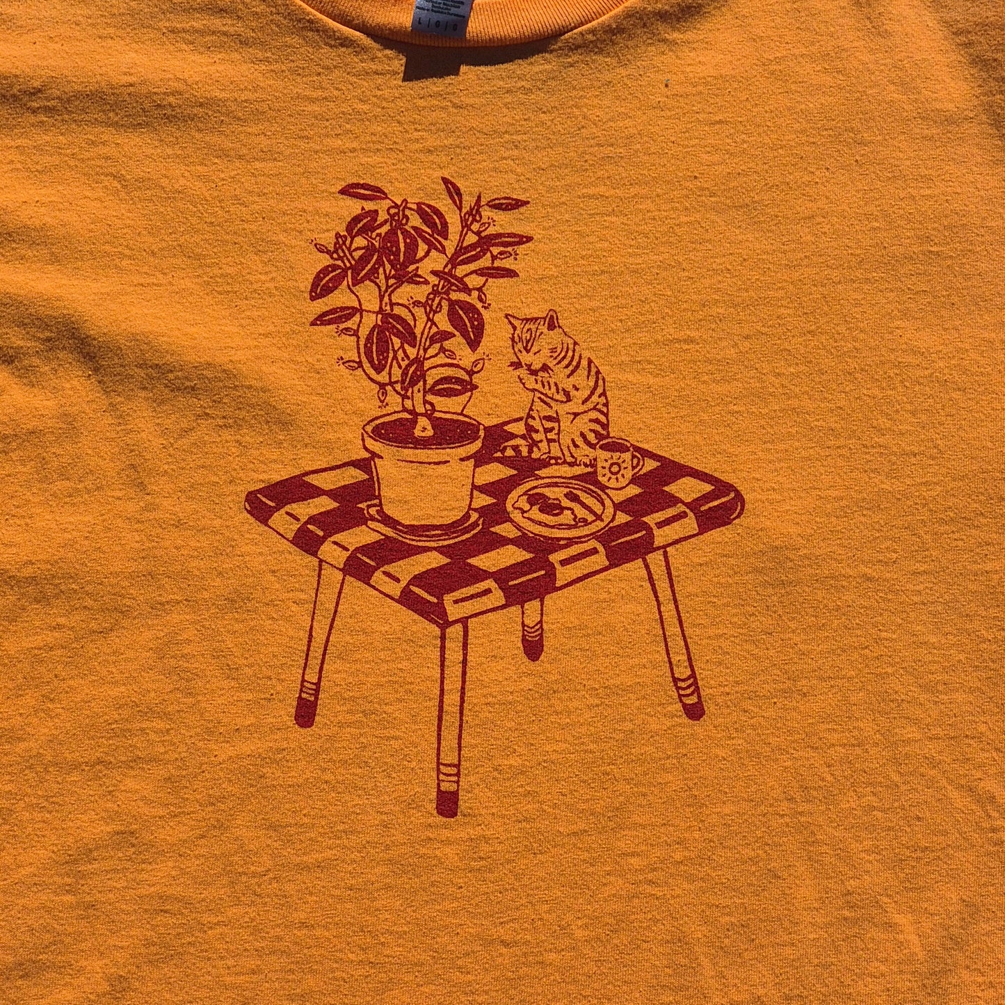 L: Cat Breakfast Tee