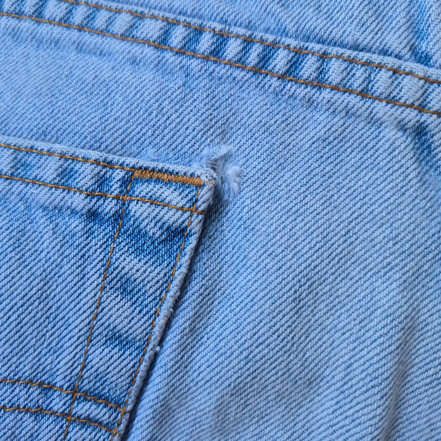 Vintage Levi's 550s with Block Printed Blue Fish