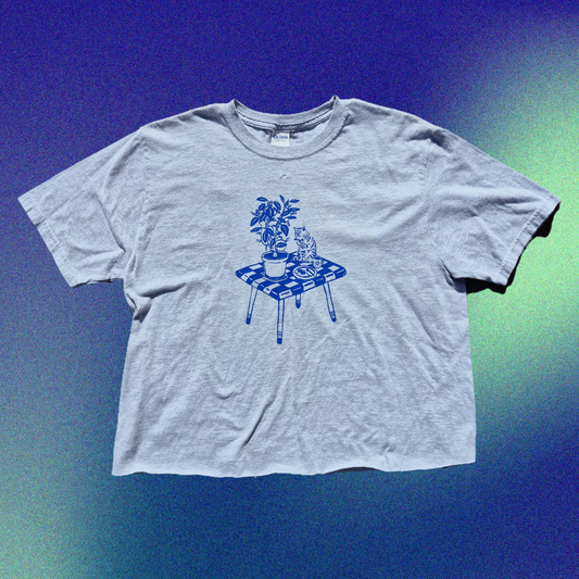L: Cat Breakfast Tee
