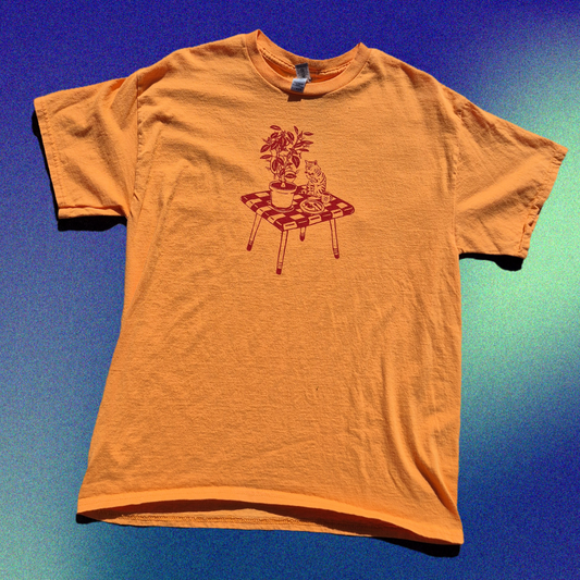 L: Cat Breakfast Tee
