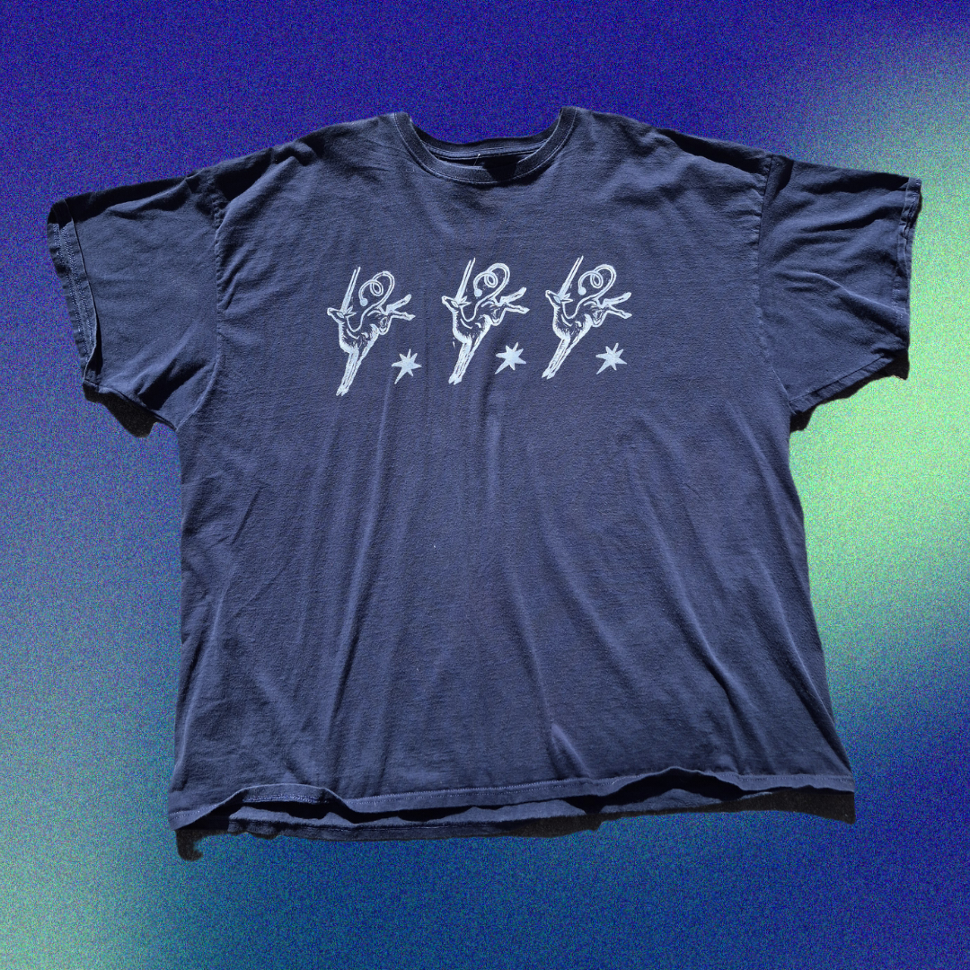 4XL: Block Printed Leaping Creatures Tee